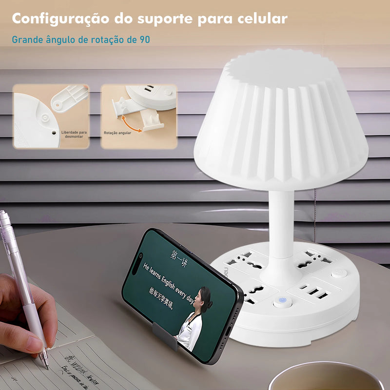 ABAJUR TOMADA LAMPADA DE MESA, FILTRO E SOQUETE