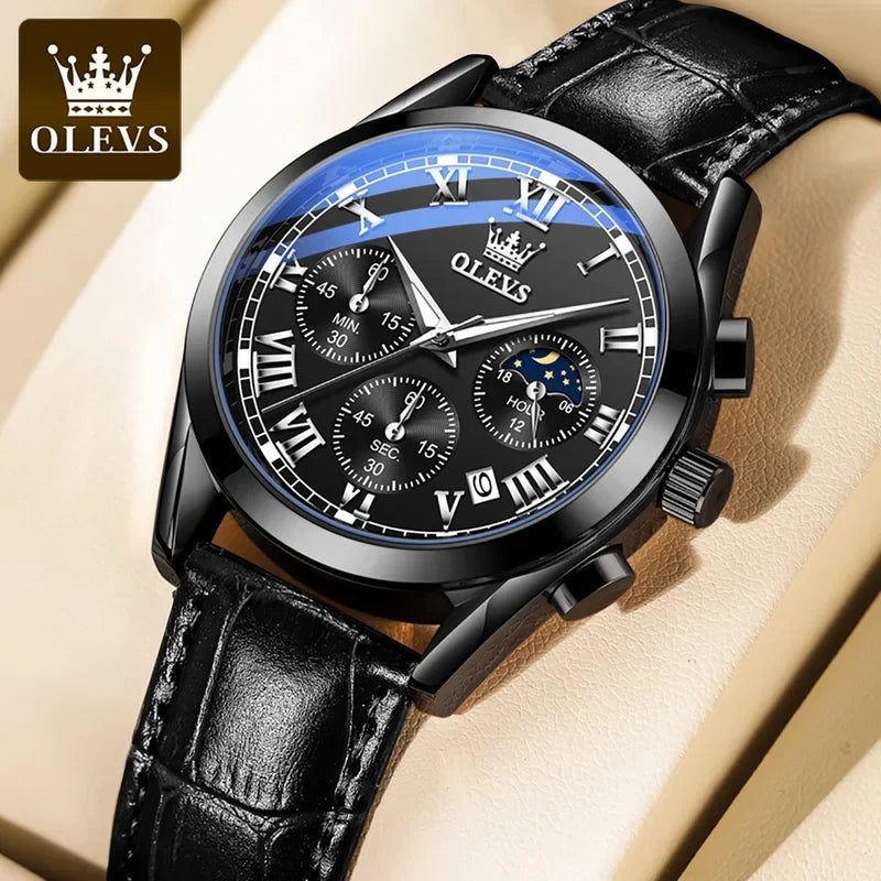 OLEVS 2871  Relógio Pulseira em couro, estilo clássico