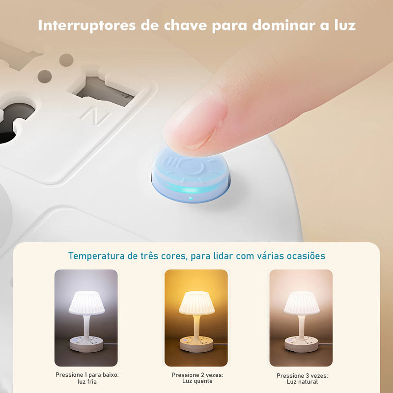 ABAJUR TOMADA LAMPADA DE MESA, FILTRO E SOQUETE