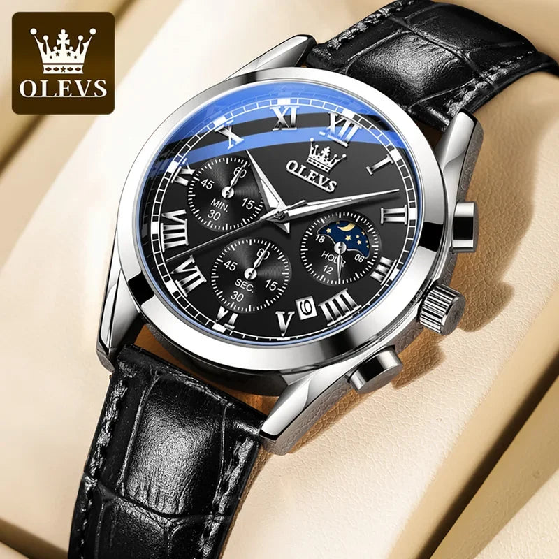 OLEVS 2871  Relógio Pulseira em couro, estilo clássico