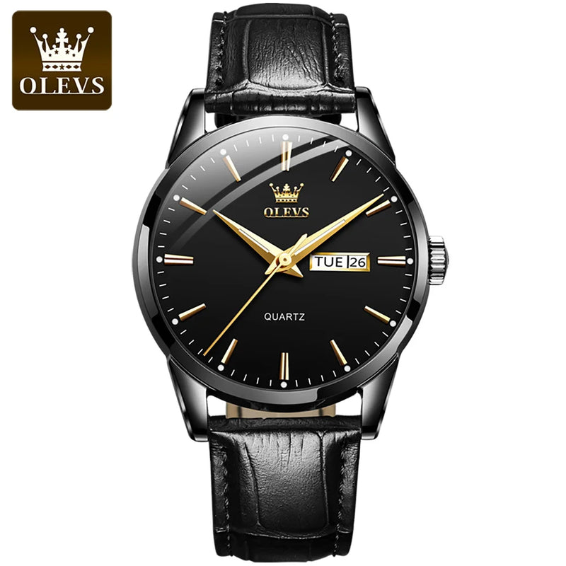OLEVS Relógio Pulseira em couro, estilo clássico