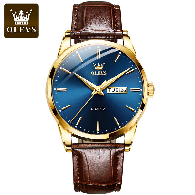 OLEVS Relógio Pulseira em couro, estilo clássico
